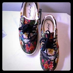Tropical print canvas sneakers by Free People